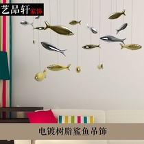 Abstract fish decoration pendant hotel lobby sky hanging ornaments fish hanging decoration art