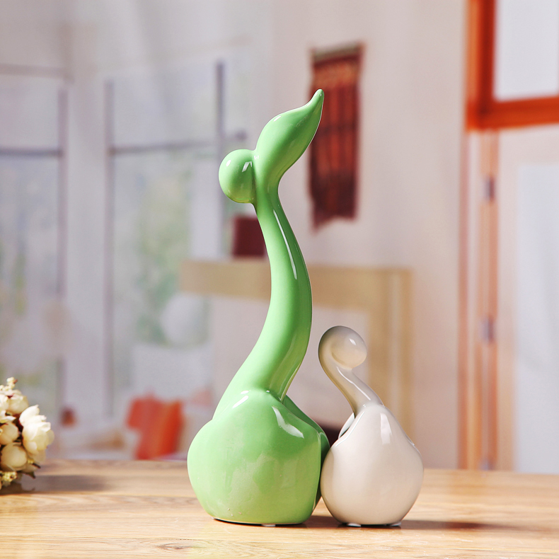 I and contracted household decorations arts and crafts ceramics furnishing articles ceramic furnishings sprouts of love