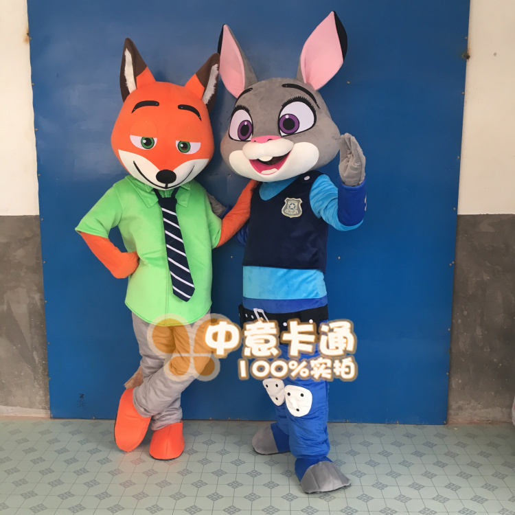 Sloth Mascot Costume Zootopia Cartoon Mascot Costume Judy Rabbit Mascot Costume Human Wearable Nick Fox Costume