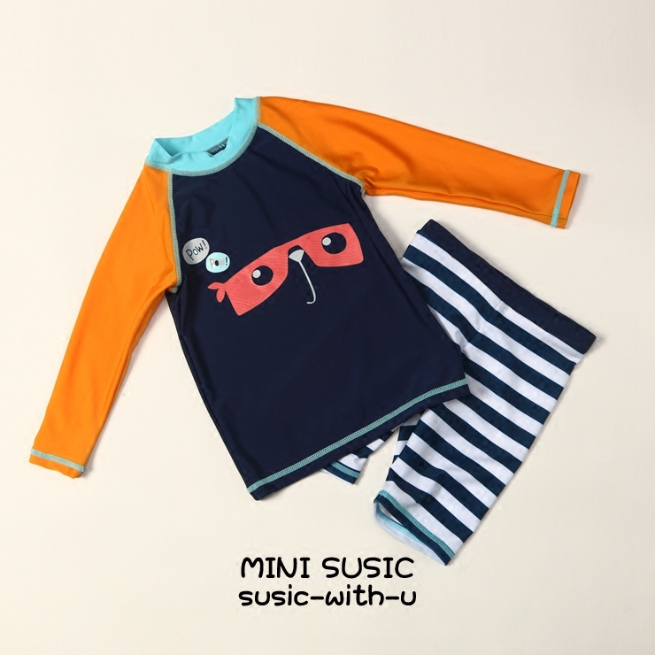 Special offer non-refundable 85-120 Korean boys and girls color two-piece sunscreen swimsuit snorkeling suit swimsuit suit