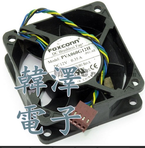 Foxconn 6025 PVA060G12H 12V 0 35A 6CM 4-wire chassis power cooling equipment fan