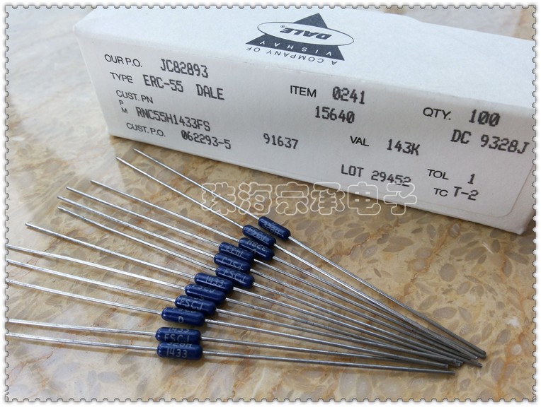 Imported US DALE 316R RNC55 1 4W 0 316 316 VISHAY metal film resistance