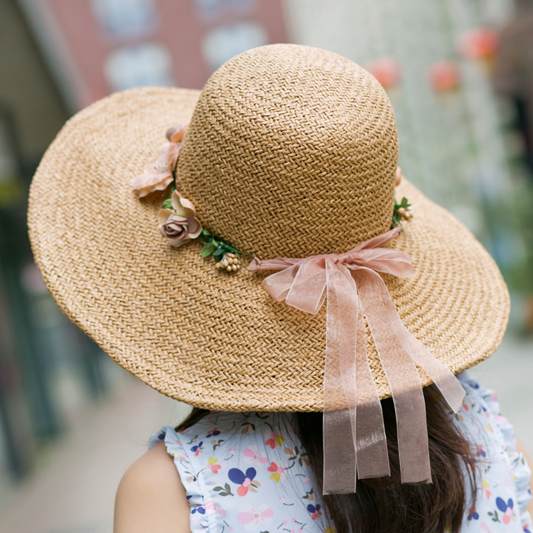 Great Peak Hat Lady Grass Hat Beach Hat Summer Han Version Tide Sunscreen Great Along Cap Out Beach Hat Sunhat Tide