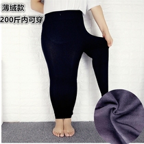  2020 spring and autumn new fat plus size womens clothing 200 kg leggings fat mm thin velvet pull hair black stepping pants