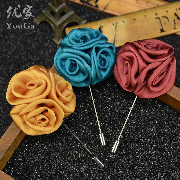 YouGA Texture Men's Brooch Flowers West Suit New Groom Chest Flowers Korean version Fashion Don't pin accessories Gift Box Dress