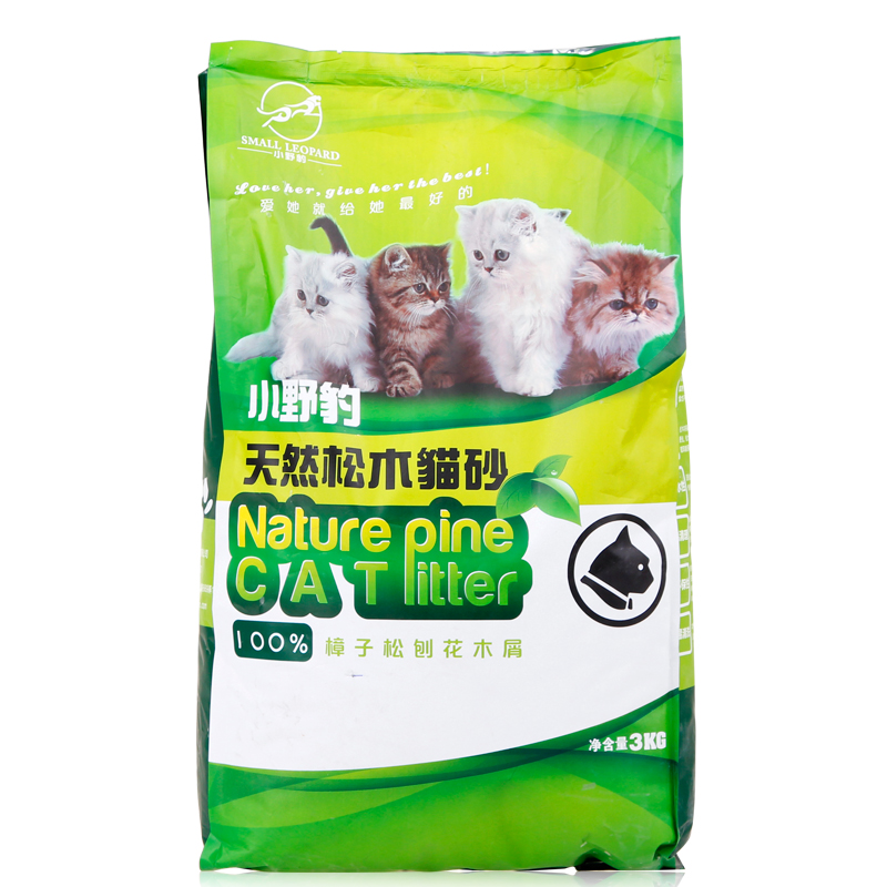 猫砂 小野豹抗菌松木天然猫砂3kg 环保猫砂 超强除臭松木猫砂无尘