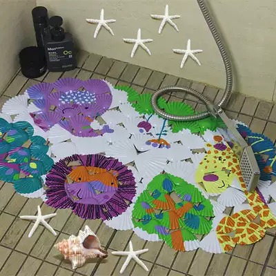 Shell bathroom non-slip mat floor mat shower room bath mat bathtub massage foot mat with suction cup large 3dpvc