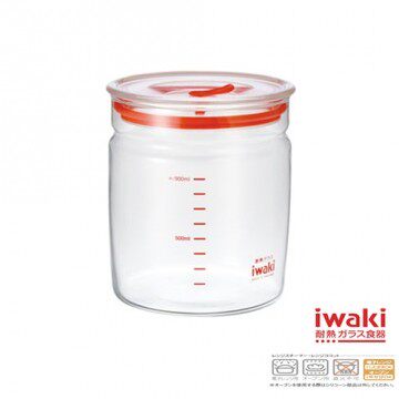 iwaki 玻璃微波密封罐 1L(透明款)