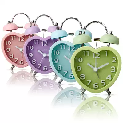 New deli 9034 fashion creative cute lazy heart alarm clock silent luminous children small alarm clock