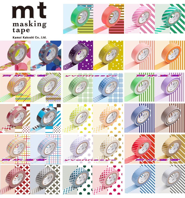 Japanese MT) and paper adhesive tapes) DECO series) 15mm Width 10m long) Flower Color) Single-volume clothing series