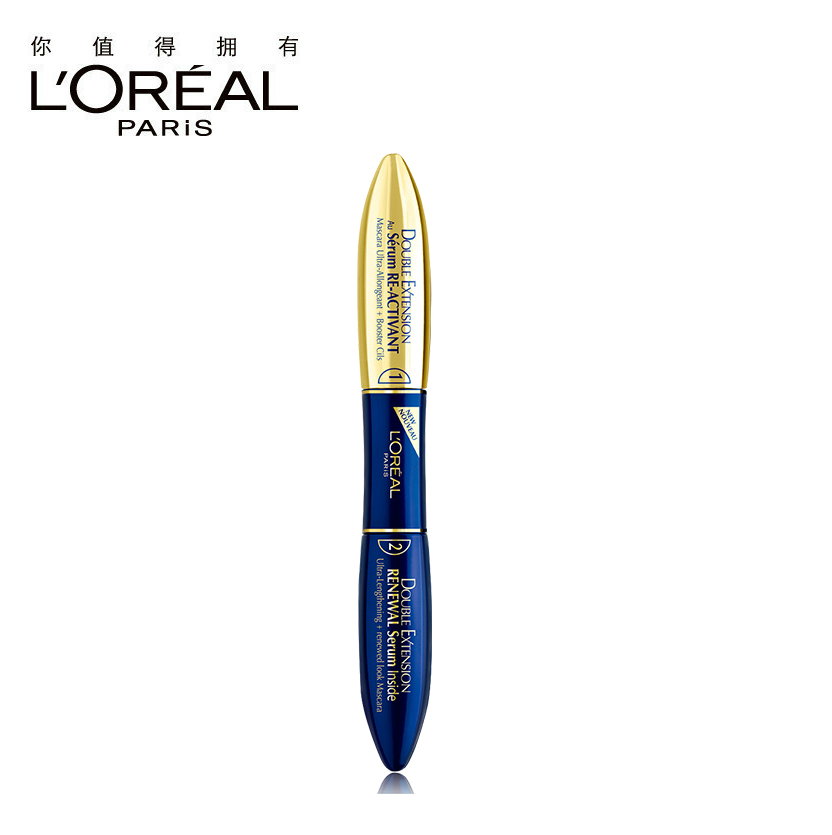 loreal欧莱雅专柜正品 惊艳特长焕活精华睫毛膏 7ml 双头纤长浓密