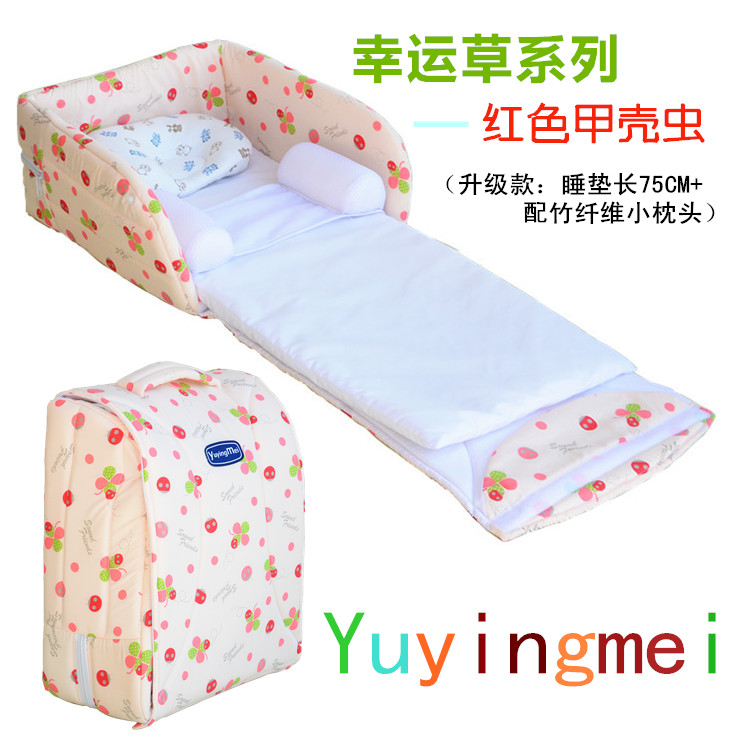 Portable crib middle bed cotton fabric foldable multifunctional children's bed bb diaper table baby travel bed