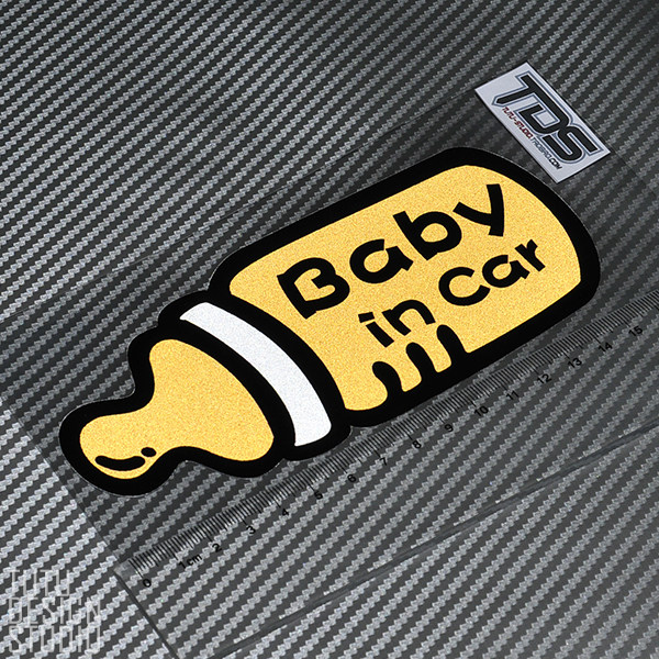 TUTU Tutu car sticker with Baby in Car B Bottle Reflective Patch With Flower Sticker