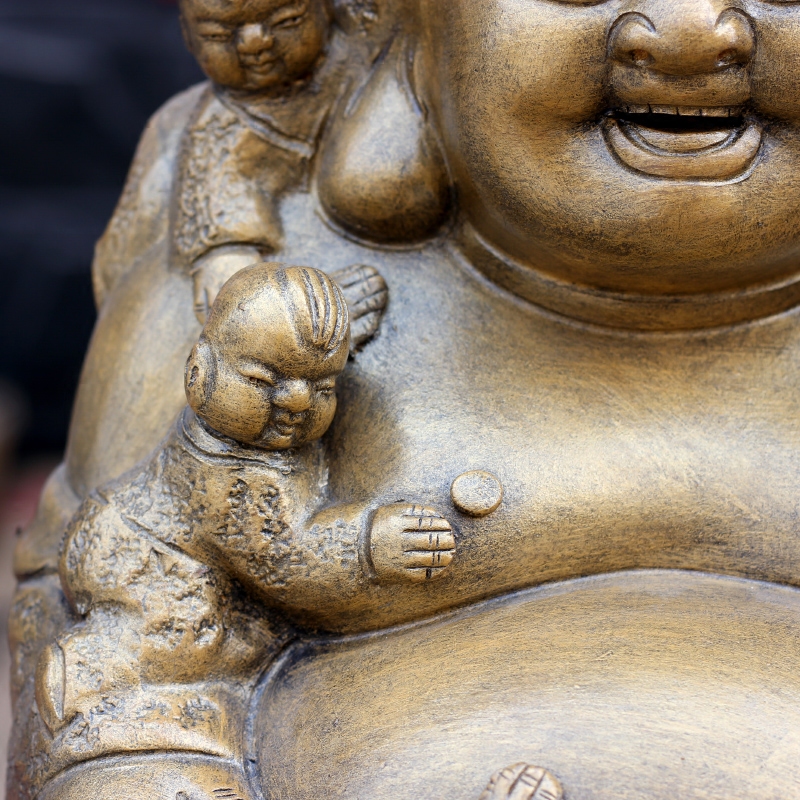 Jingdezhen ceramic engraving smiling Buddha maitreya shop hotel mesa desktop large furnishing articles and heavily Buddha