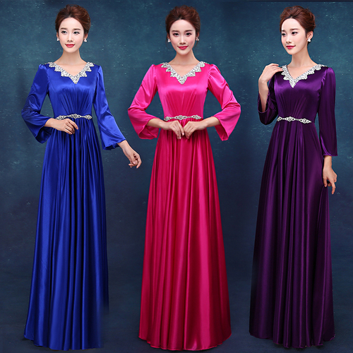 Evening dress prom gown Chorus costume womenlong dress