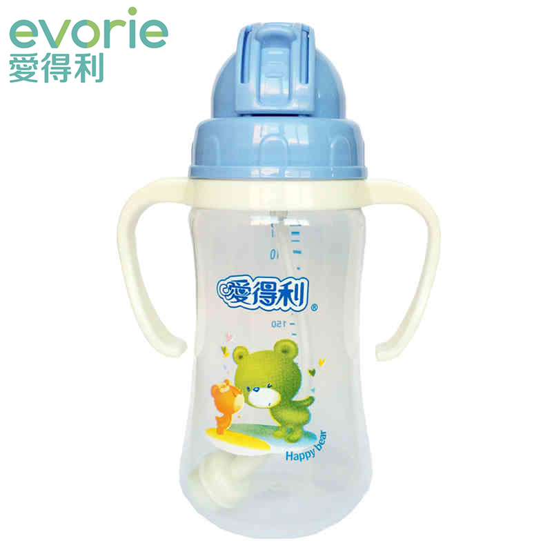 爱得利儿童水壶F92宝宝喝水壶PP带柄自动宝贝婴幼儿吸管水壶240ml