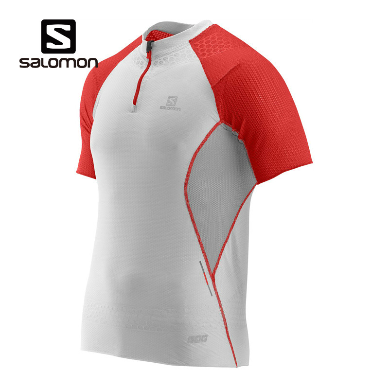 春夏新品 SALOMON/萨洛蒙 男款半拉链速干短袖T恤 378092