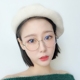 Kính gọng tròn nữ phiên bản Hàn Quốc của thủy triều retro phẳng chống ánh sáng xanh có thể được trang bị kính cận thị gọng kính mắt nữ tròn mặt tròn độ - Kính khung mắt kính nam Kính khung