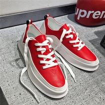 Paparazzi mens shoes sports pine pastry shoes red casual shoes art board shoes Korean version heightening little white shoes forest bend boomer shoes