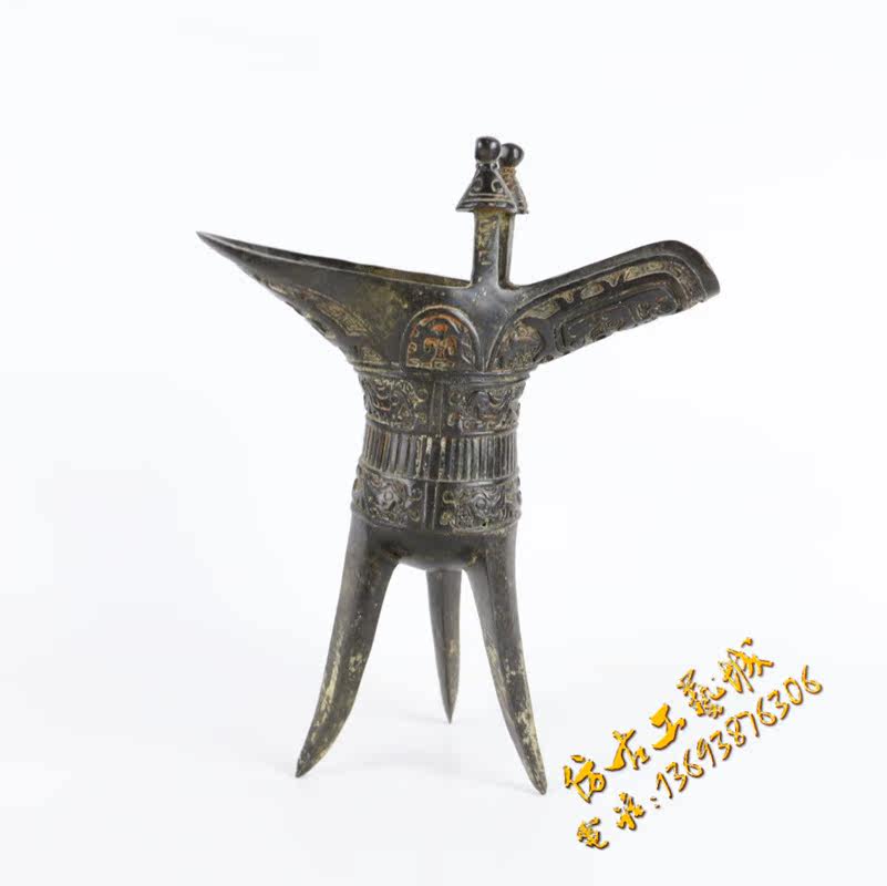 Ancient Play Antique Bronze Ware Bronze Pendulum Decoration Pure Copper Handicraft Pendulum Decorated Bronze Baron Cups Wine Glass Process Finesse