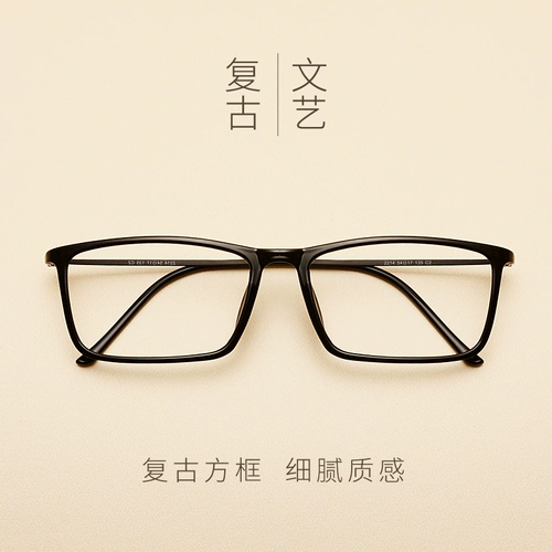Super Light Plastic Steel Tr90 рама рамы большой рамы мужская черная рама ретро -каркавая рама для глаз самка