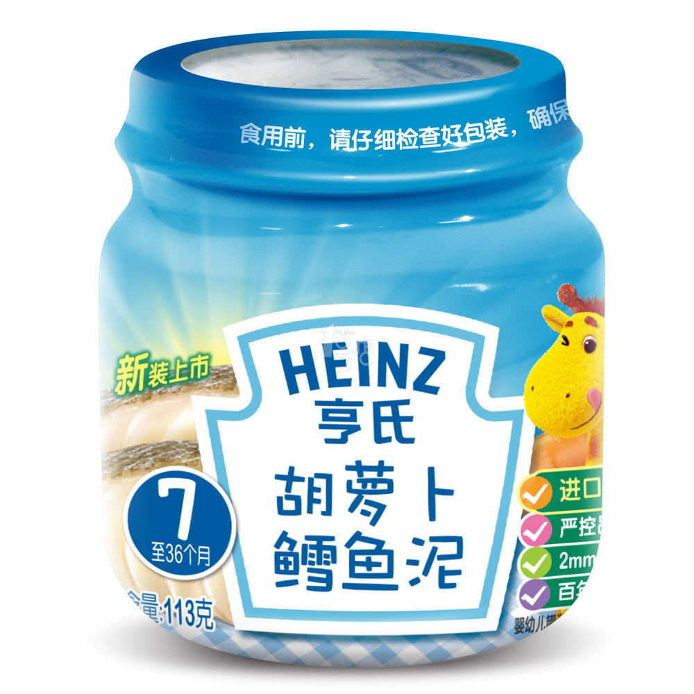 Heinz/亨氏 胡萝卜鱼肉泥 113g 新老包装随机发货
