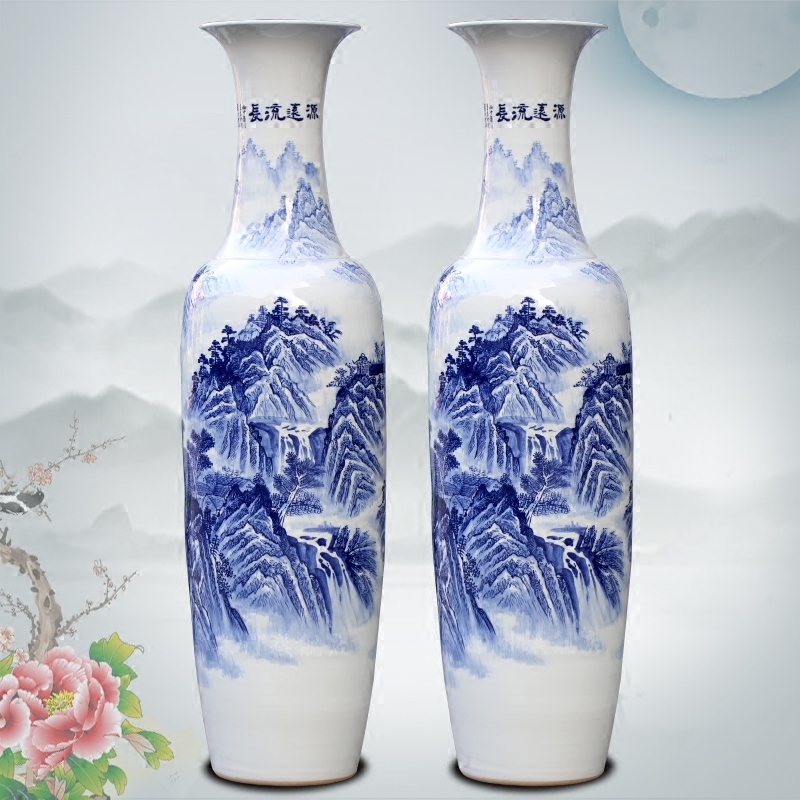 Jingdezhen ceramic hand - made bright future of the big vase household office furnishing articles study Chinese sitting room adornment