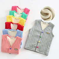 Mẫu áo bé trai nhung mùa thu và mùa đông Cô gái màu đỏ vàng xanh bên trong áo vest 2 trẻ em 3 bé 4 ấm 5 áo vest vai 7 tuổi 6 áo gile lông mẹ và bé