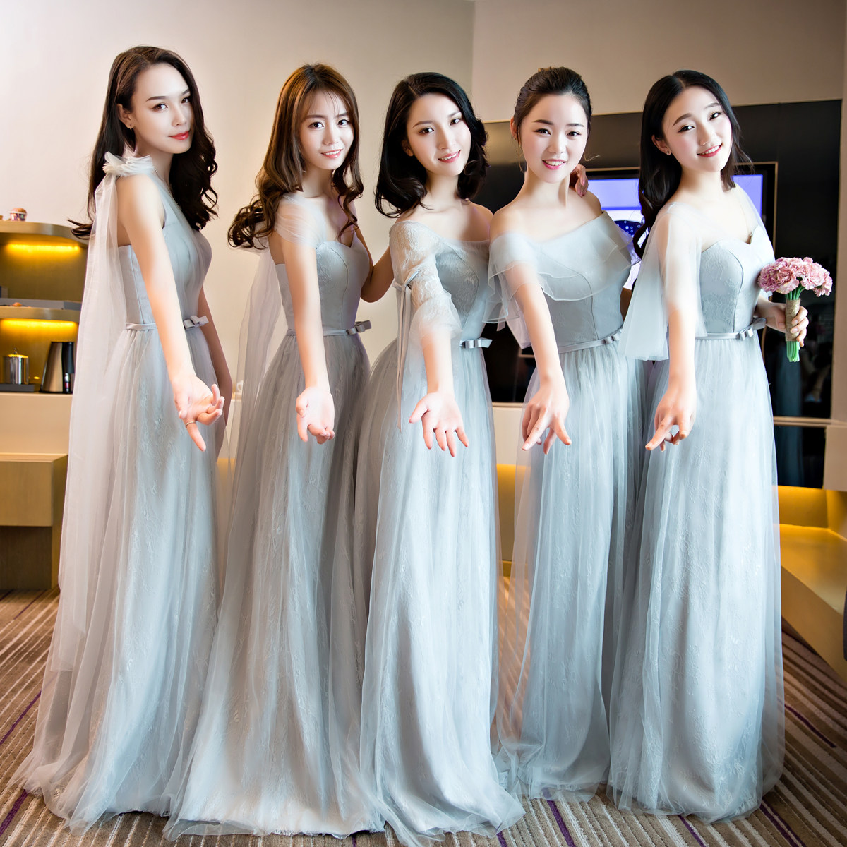 Robe de soirée manchon de cloche - Ref 3210730 Image 1