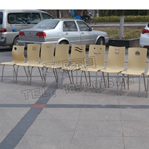Curly wood chair stainless steel dining chair modern KFC dining chair soft bag fast food chair simple KFC chair
