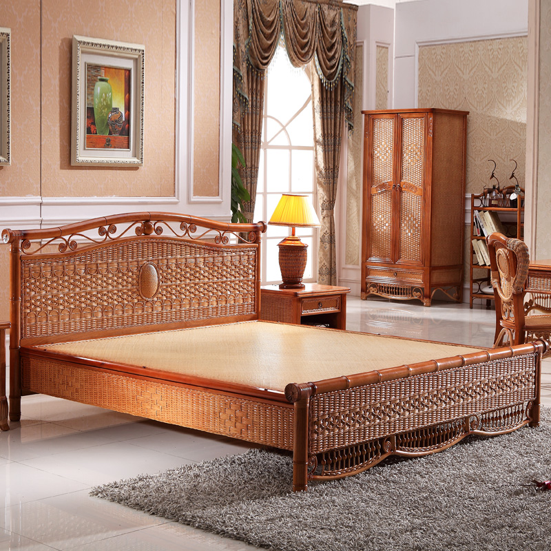 Rattan bed Flat bed Rattan mat bed Rattan bed Rattan wood bed Double rattan bed Bamboo rattan bed