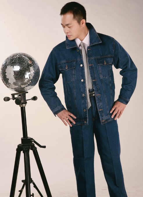 Jiathrui Classic Wholesale Denim Blue Abrasion Resistant Pure Cotton Thick Type Denim Tooling Suit Wholesale Camaradao Bao Bao