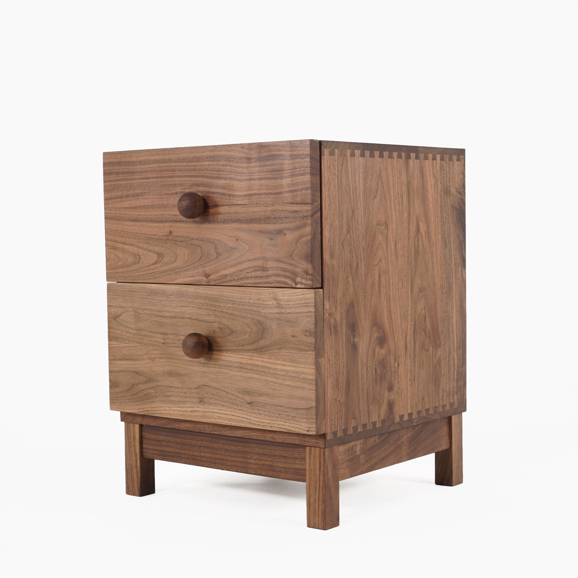 Mumo Wood Ink Ball Head Cabinet Double Layer Black Walnut Red Oak