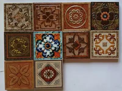 80 * 80mm European style tile horn flower antique brick small Flower tile waist line kitchen dressing room living room tile tiles