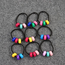 Color beaded rubber band Hairband thick hair rope Acacus beads hair accessories pony tail flexible rubber band handmade hair accessories