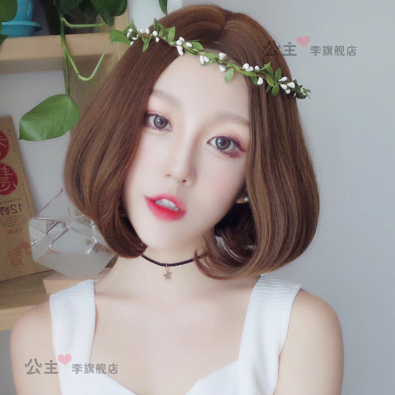 假发女 短发bobo头 短直发内扣lob假发头套手织中分偏分