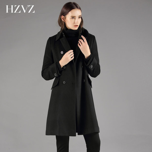 HZVZ 2016秋冬 中长款羊毛呢 女士大衣 优惠券折后 ¥ 248包邮（¥ 398-150）3色可选