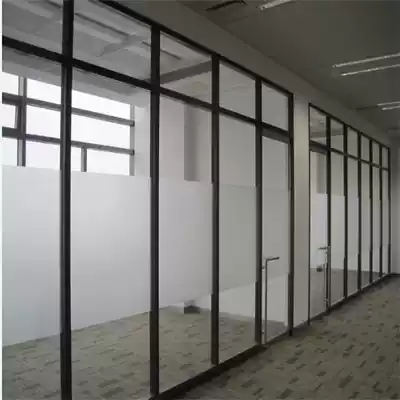 Shanghai factory direct sales room single-layer tempered glass screen partition aluminum alloy high compartment 57 type factory partition wall