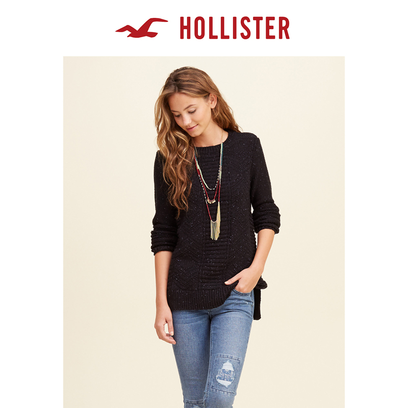 Hollister 压纹针脚圆领毛衣 女 103422