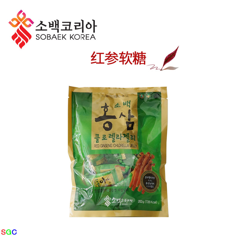 韩国直邮 SOBAEK KOREA 6年根 高丽红参 红参软糖 200g*20包