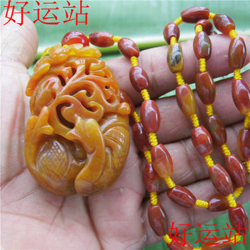 New promotional swan men's necklace handmade huanglong jade
