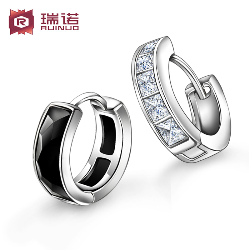 Usd 29 30 Reno Pure Black 925 Silver Men S Earrings Single Tide Reno Pure Black 925 Silver Men S Earrings Single Tide Femininity Korean Creative Ear Buckle