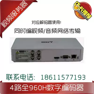 4-way network encoder_monitoring video server_four-way analog to network signal_corresponding decoder
