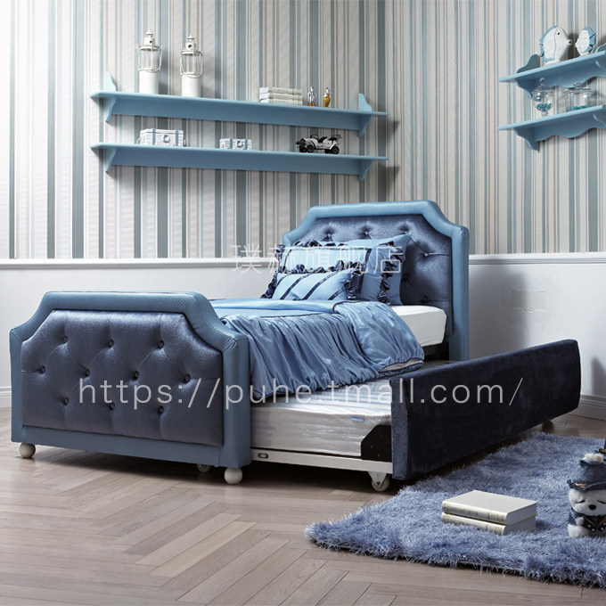 Children's bed Eurostyle Mediterranean postmodern Children's combined bed Students Multi-functional Boys Young Prince