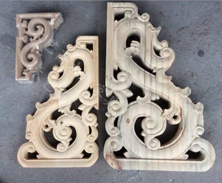 Dongyang wood carving cow leg bird for s-shaped corner flower beam flower grass cow leg camphor wood cow leg ancient building construction