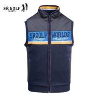 Của nam giới mùa xuân và mùa thu mới bông vest len ​​vest Slim cao cổ áo bông vest vest màu sắc tương phản khâu người đàn ông thời trang nam