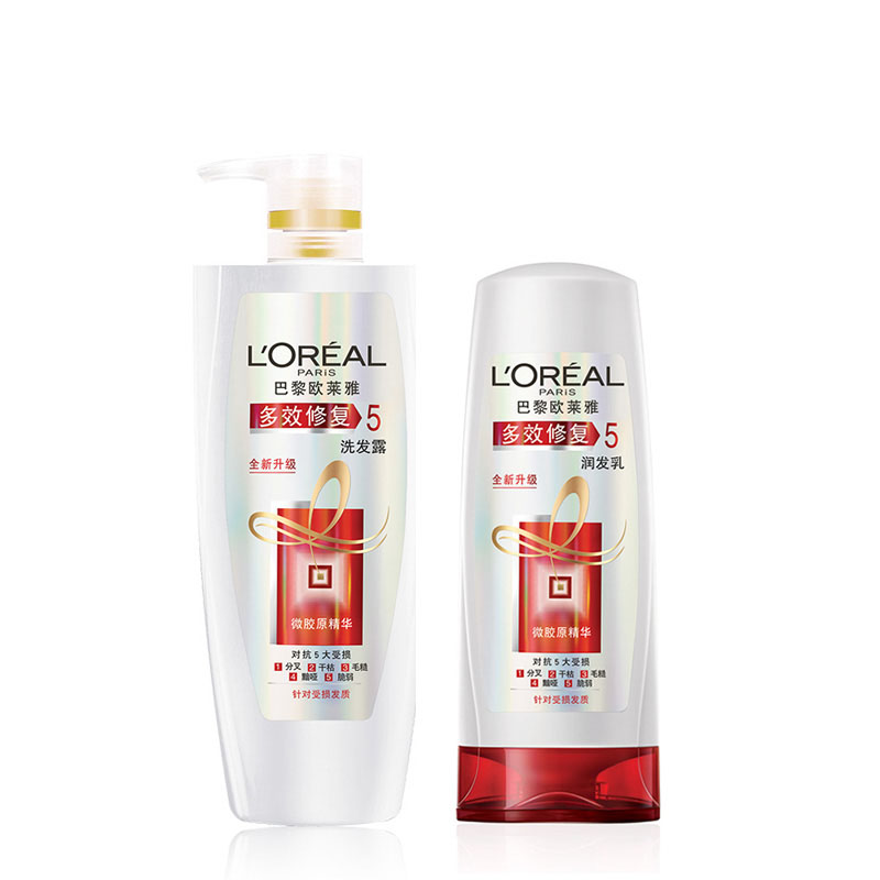 欧莱雅洗发水 多效修复洗发露700ml+多效修复润发乳400ml