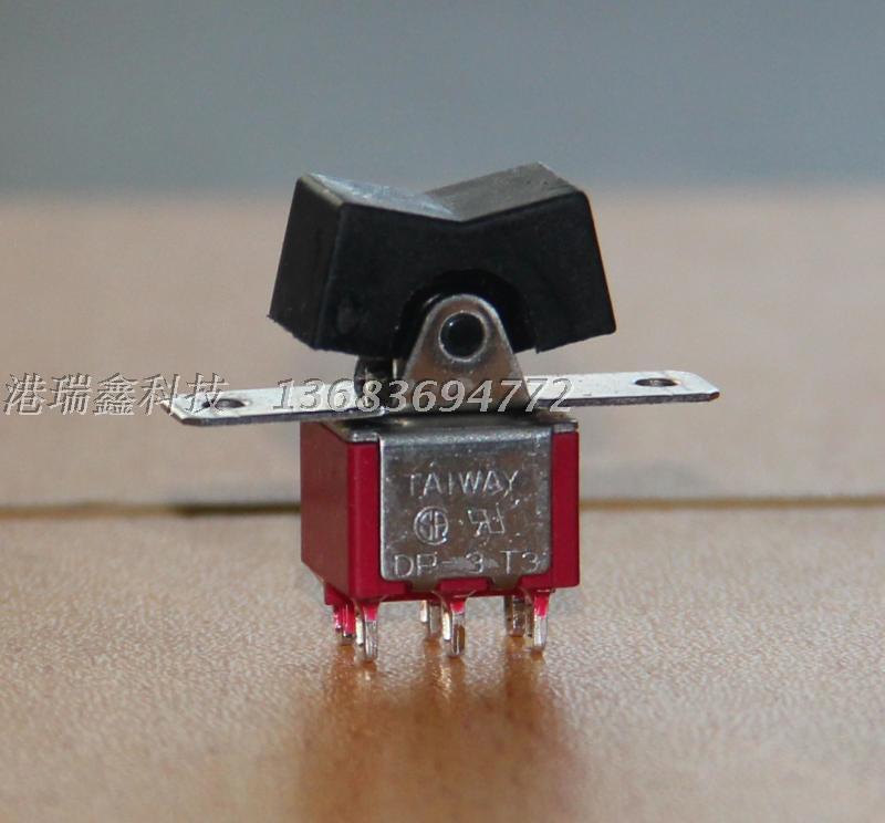 R8018-R11 black six-foot two-way three-gear small button Sesaw switch ping-pong switch Taiwan TAIWEI