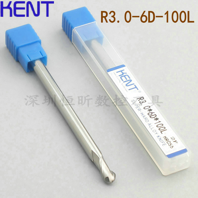 German KENT lengthened tungsten steel aluminium with ball head knife aluminium with alloy spherical knife numerical control gong R3mm-100L