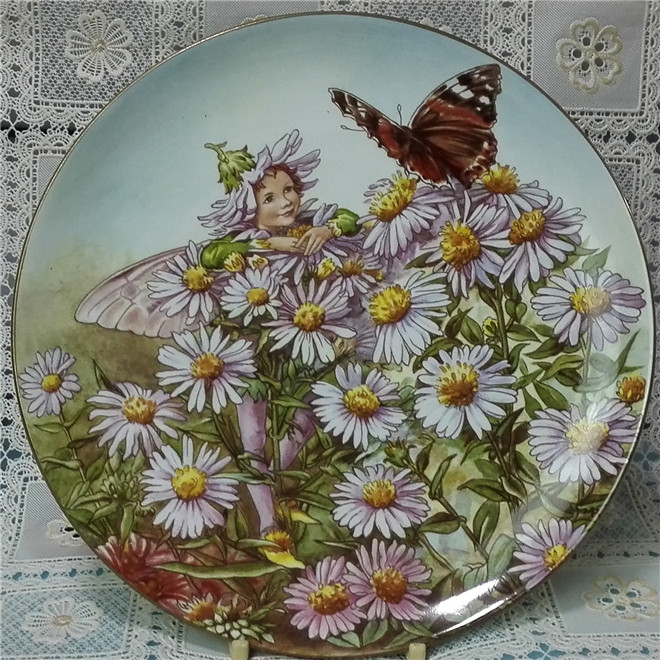 British Border Fine Art Flower Fairy Series Michael Daisy Fairy Collection Decorative Plate